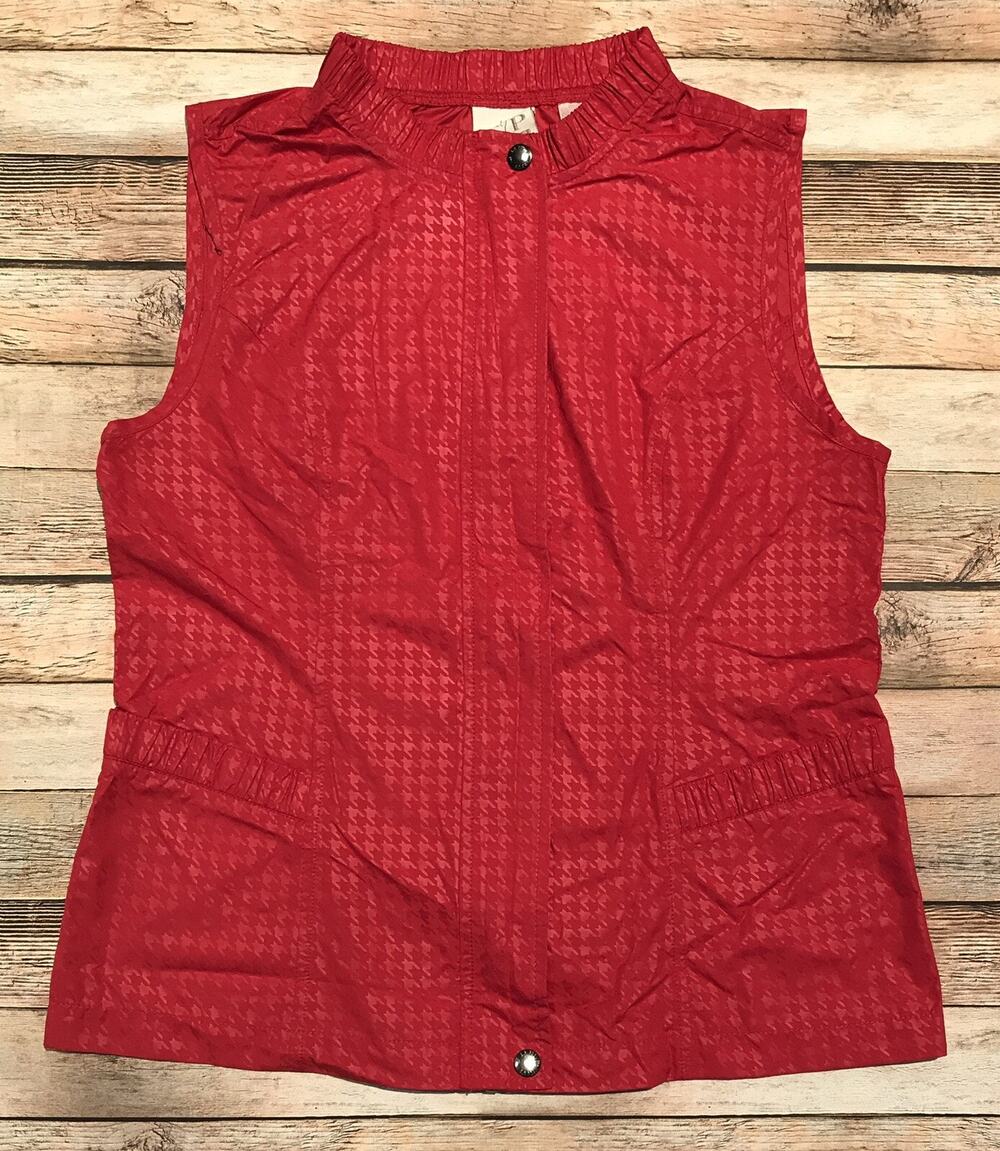 EP Pro Golf Womens Size S Red Full Zip Sleeveless Vest